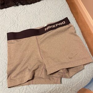 Nike Pro Women's Athletic Shorts in Tan